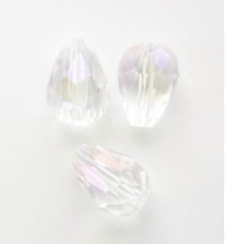 Crystal Glass 11mm Faceted Teardrops Crystal AB