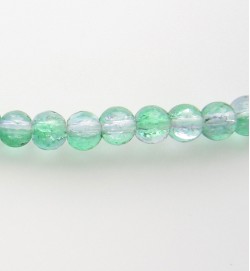 Crackle Glass Beads 4mm Green & White