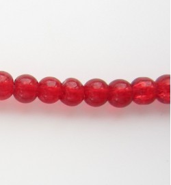 Crackle Glass Beads 4mm Red