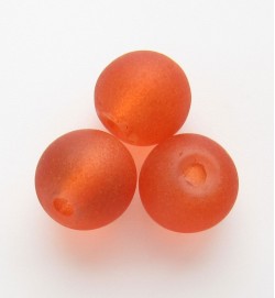 Frosted Round 8mm Glass Beads Orange