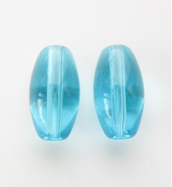 Smooth Oval Glass Beads Cyan