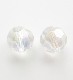Faceted Round 10mm Glass Beads Crystal AB
