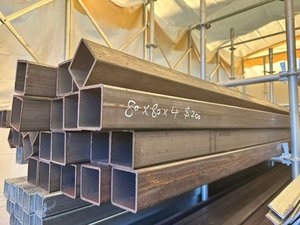 Products: Mild steel square box section 80x80x4mmX5.8m long - Gallop Imports