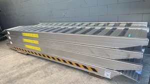 Products: Aluminum loading ramps 8.5T load capacity 3.8m longX 500mm wide X 150mm Height - one pair. - Gallop Imports
