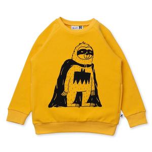 Clothing Toddler Jumpers Sweats: Minti Super Sloth Furry Crew (Mustard)