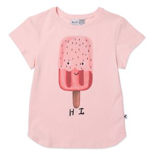 Clothing Toddler Tops: Minti Hi Bye Popsicle Tee (Muted Pink)