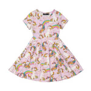Clothing Toddler Dresses Skirts: RYK Unicorn Rainbow Waisted Dress