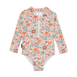 Clothing Girls Swimwear: Crywolf Long Sleeve Swimsuit (Flower Market)