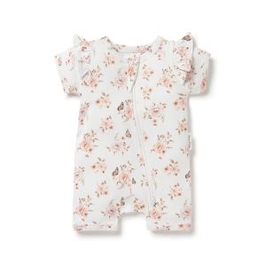 Aster Oak: A&O Butterfly Zip Romper (White)