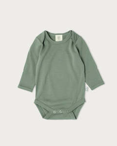 Clothing Toddler Merino: Babu Merino L/S Bodysuit (Sage)