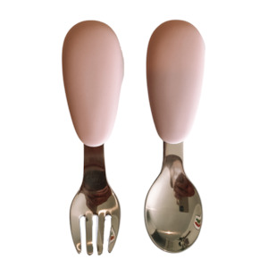 Clothing Toddler Accessories: Petite Eats Metal Cutlery Set (Dusty Lilac)