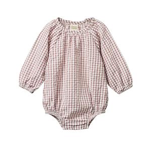 Clothing Toddler Playsuits Rompers: Nature Baby Meadow Bodysuit Gingham (Twilight Check)