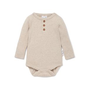 Aster Oak: A&O Oatmeal Marle Rib Onesie