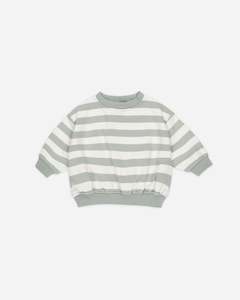 Clothing Baby Jumpers Sweats: Quincy Mae Relaxed Sweatshirt (Sage Stripe)