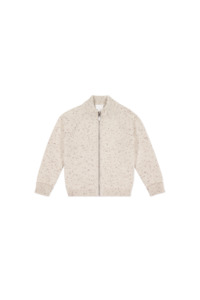 Jamie Kay Dean Knit Zip Jacket (Oatmeal Shitake Dot) - Baby