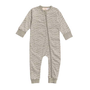 Clothing Baby Sleepwear: Woolbabe x Bo & Ko Pyjama Suit (Flax Ngaru)