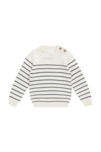 Jamie Kay Malcolm Knitted Jumper (Malcolm Stripe Cloud/Atlantic)