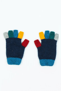 Clothing Boys Merino: Merino & Possum Kids Fingerless Gloves (Twilight)