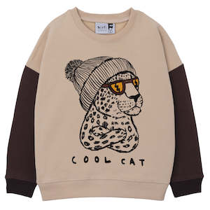 Minti Cool Cat Furry Crew (Beige/Chocolate)