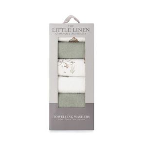 Gift Ideas For New Baby: Little Linen Towelling Washcloths 6pk (Farmyard Lamb)