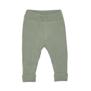 Clothing Toddler Shorts Pants: KYND Baby Chunky Rib Knit Pants (Sage)