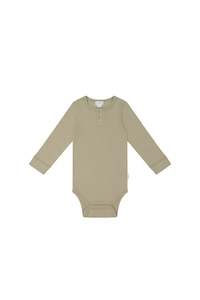Jamie Kay Organic Cotton Modal L/S Bodysuit (Cashew)