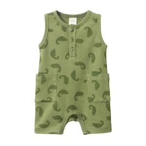 Clothing Toddler Playsuits Rompers: Nature Baby Organic Cotton Camper Suit (Chameleon Print)