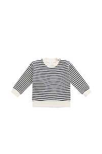 Jamie Kay Organic Cotton Peyton Sweatshirt (Slim Stripe Charter/Cloud)