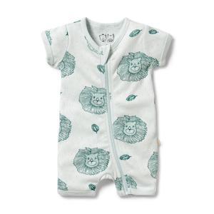 All Clothing: W&F Organic Pointelle Boyleg Zipsuit (Little Lion)