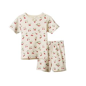 Nature Baby Shortie Pyjama Set (Strawberry Blush Print)