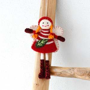 Tara Treasures Felt Christmas Fairy (Red Dress)