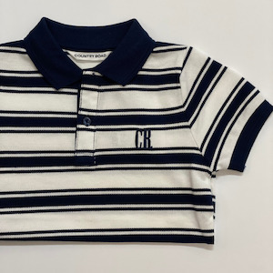 Country Road Logo Polo Shirt (Navy Stripe) - Boys