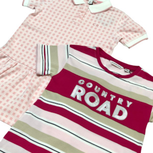 Clothing 1: Country Road T-Shirt Logo Dress (Pink Multi) - Girls