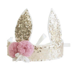 Alimrose Sequin Bunny Crown (Gold)