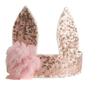 Alimrose Sequin Bunny Crown (Rose Gold)