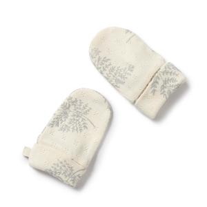 W&F Organic Pointelle Mittens (Forever Ferns)