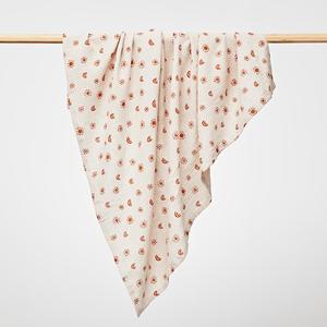 OTD Organic Muslin Swaddle (Sunny Print Sand Amber)