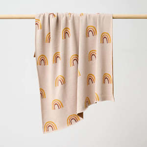 OTD Organic Cotton Rainbows Blanket (Oat/Sun)