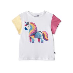 Unicorn: Minti Painted Unicorn Tee (Off White/Lemon/Pink)