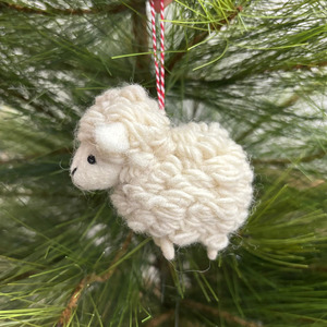 Pashom Felt Christmas Hanging Decoration (Woolly Sheep - White)