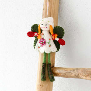 Tara Treasures Felt Christmas Fairy (White Dress)