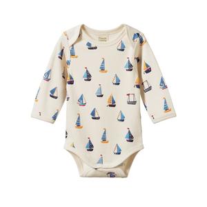 Nature Baby Organic Cotton L/S Bodysuit (Regatta Print)