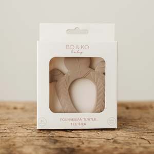 Bo & Ko Baby Polynesian Turtle Teether (Latte)