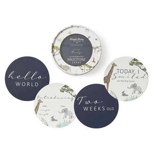 Snuggle Hunny Kids Milestone Cards (Safari & Navy)