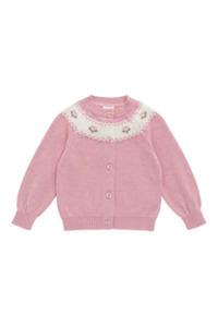 Jamie Kay Annette Cardigan (Annette Jacquard - Pink Flutter Marle)