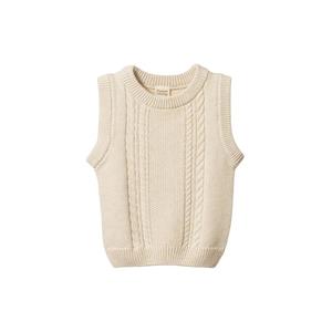 Clothing Boys Jumpers Sweats: Nature Baby Walter Vest (Oatmeal Marl Cable Knit)