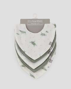 Gift Ideas For New Baby: Little Linen Muslin Bib 5pk (Turtle Bay)