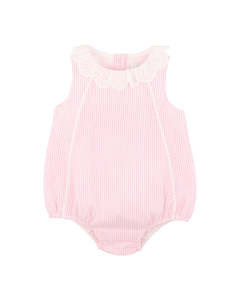 Clothing Baby Playsuits Rompers: Bebe Willa Stripe Lace Collar Bodysuit