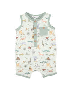 Bebe Sway Print Elephant Romper