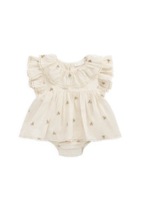 Clothing Baby Playsuits Rompers: Jamie Kay Organic Cotton Frannie Playsuit (Rosebud Egret)